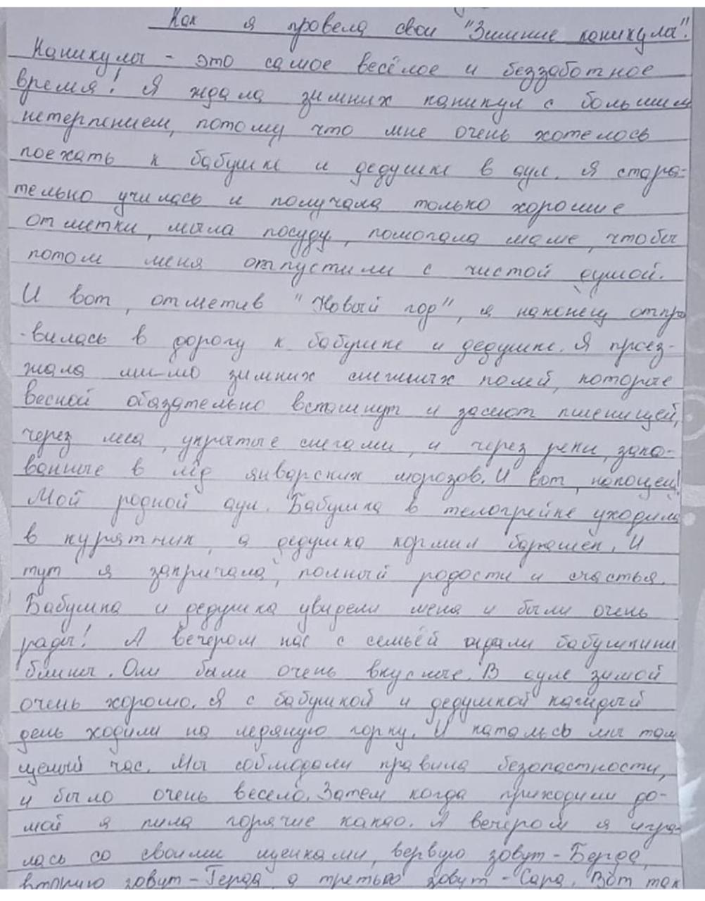 Как я провела свои "Зимние каникулы"